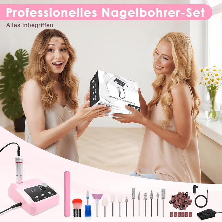 Nagelfräser Elektrisch für Gelnägel 45000 U/Min Maniküre Pediküre Set Elektrische Nagelfräser Profes
