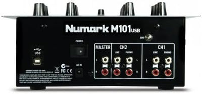 Numark M101USB - 2-Kanal DJ-Mixer, Rack-montierbar mit 2-Band EQ, integriertem Audio Interface, Mikr