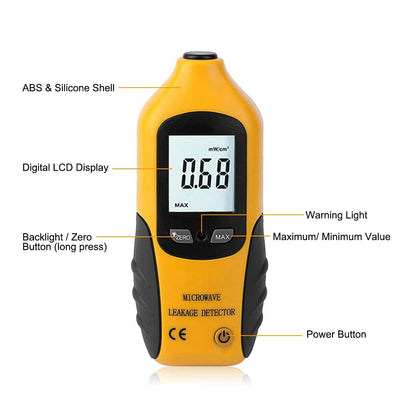 Hochpräziser Mikrowellendetektor HT-M2 Digitales LCD-Display Mikrowellenleckdetektor Strahlungsmessg