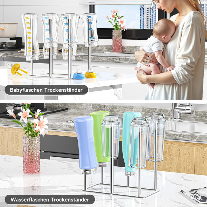 Flaschentrockner, Abtropfgestell Flaschen, Flaschenhalter Küche, Babyflaschen Trockenständer, Wieder