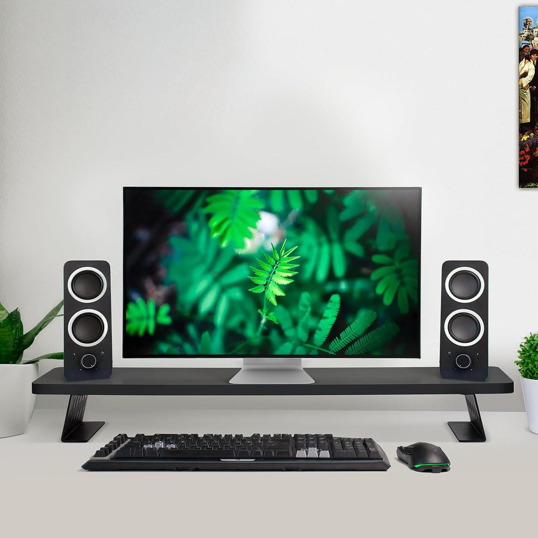 80x23.5cm Bildschirmerhöhung für 2 Monitore, Monitorständer Schreibtisch Holz für Computer, TV, Lapt