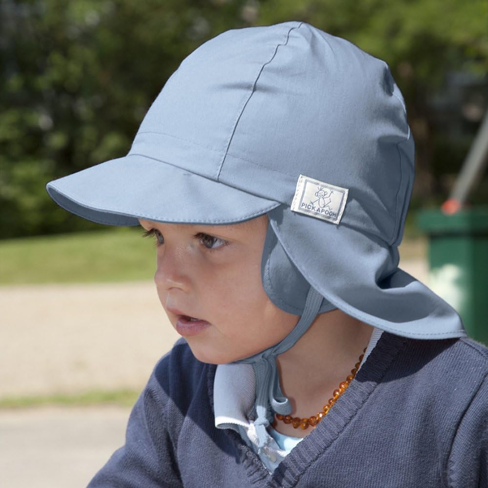 PICKAPOOH Baby/Kinder Sonnenhut/Sonnenmütze Tom mit UV-Schutz aus Reiner Bio-Baumwolle, Jeans Gr. 42