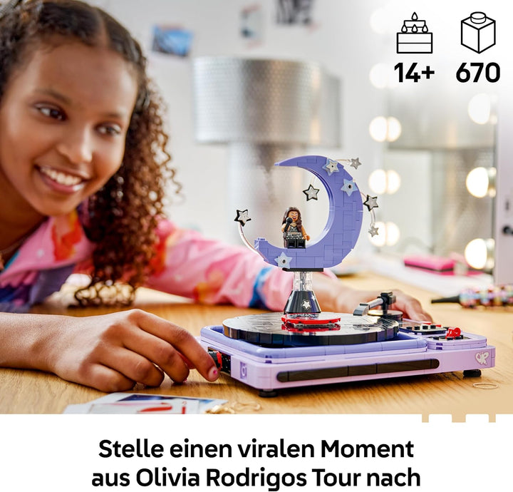 LEGO Editions Olivia Rodrigos Konzertmond - Spielzeug Plattenspieler, Schallplatte &amp; Minifigur - Mus