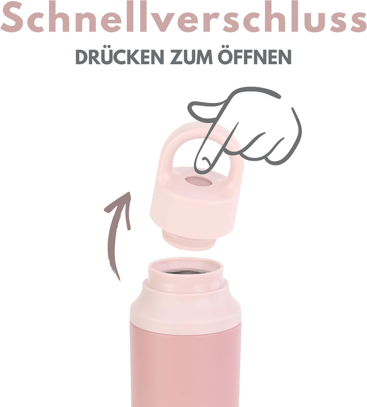 Milu Edelstahl Trinkflasche 600ml, 750ml – Thermosflasche, Isolierte Wasserflasche, Auslaufsichere I