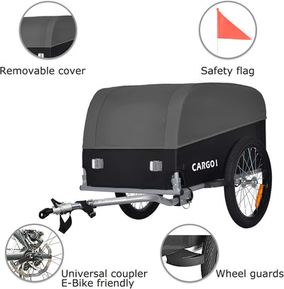 Tiggo VS Cargo I Lastenanhänger Klappbar Fahrradanhänger Trailer Transportanhänger CT901 Grau