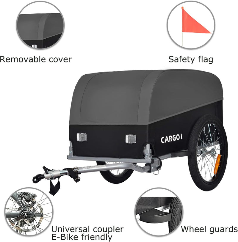 Tiggo VS Cargo I Lastenanhänger Klappbar Fahrradanhänger Trailer Transportanhänger CT901 Grau