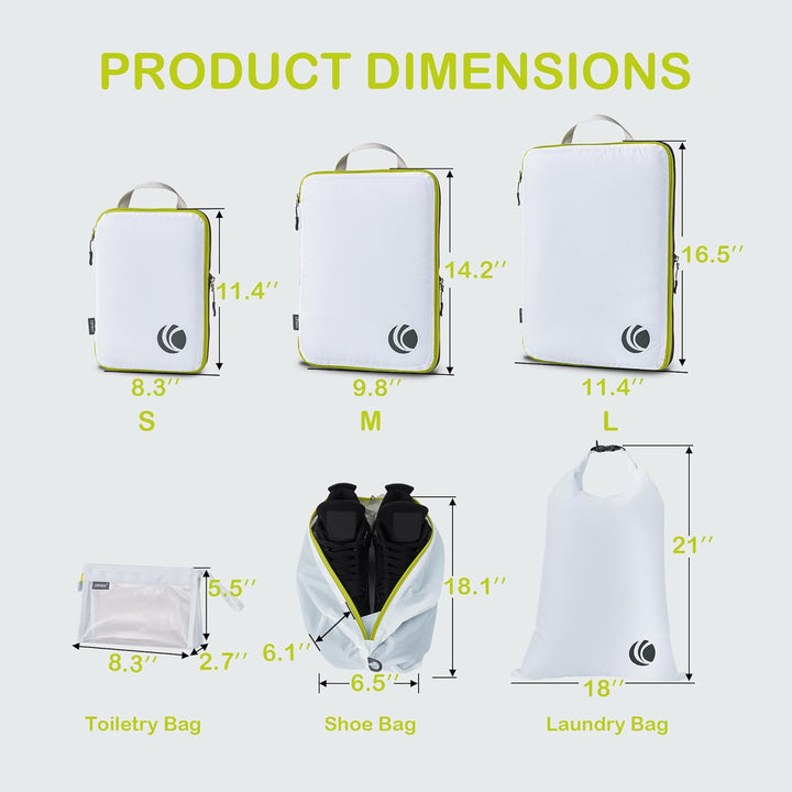 Cipway Kompression Koffer Organizer Set für Rucksack ，Ultraleichte Packtaschen Compression Packing C