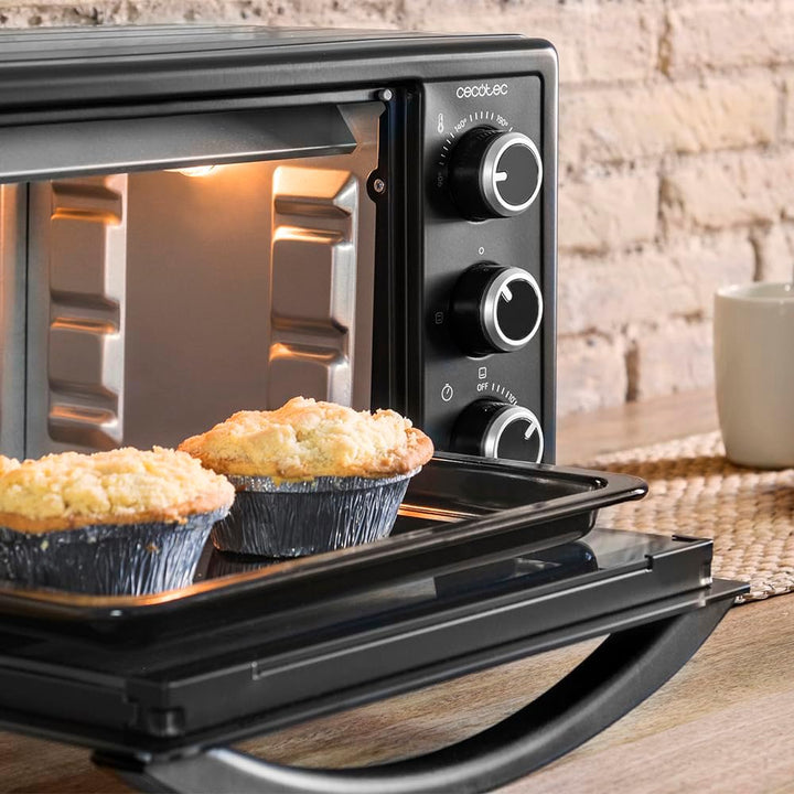 Cecotec Tischofen Bake&Toast 2300 Black, 23 L, Leistung 1500 W, bis zu 230ºC, 3 Heizmodi: Grill, Unt