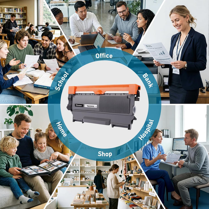TN2220 Tonerkartusche (1x Schwarz), Ersatz für Brother TN2220 Toner, Kompatibel für MFC-7360N HL-213