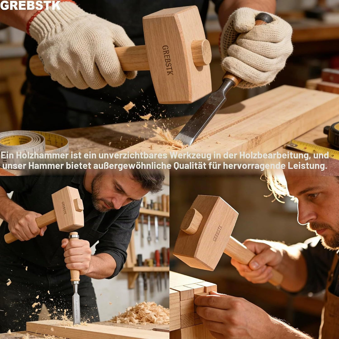 GREBSTK Holz Mallet Manuelle Eis Hammer Mallet Buche Solid Tischler Holzbearbeitung Mallet, 30cm