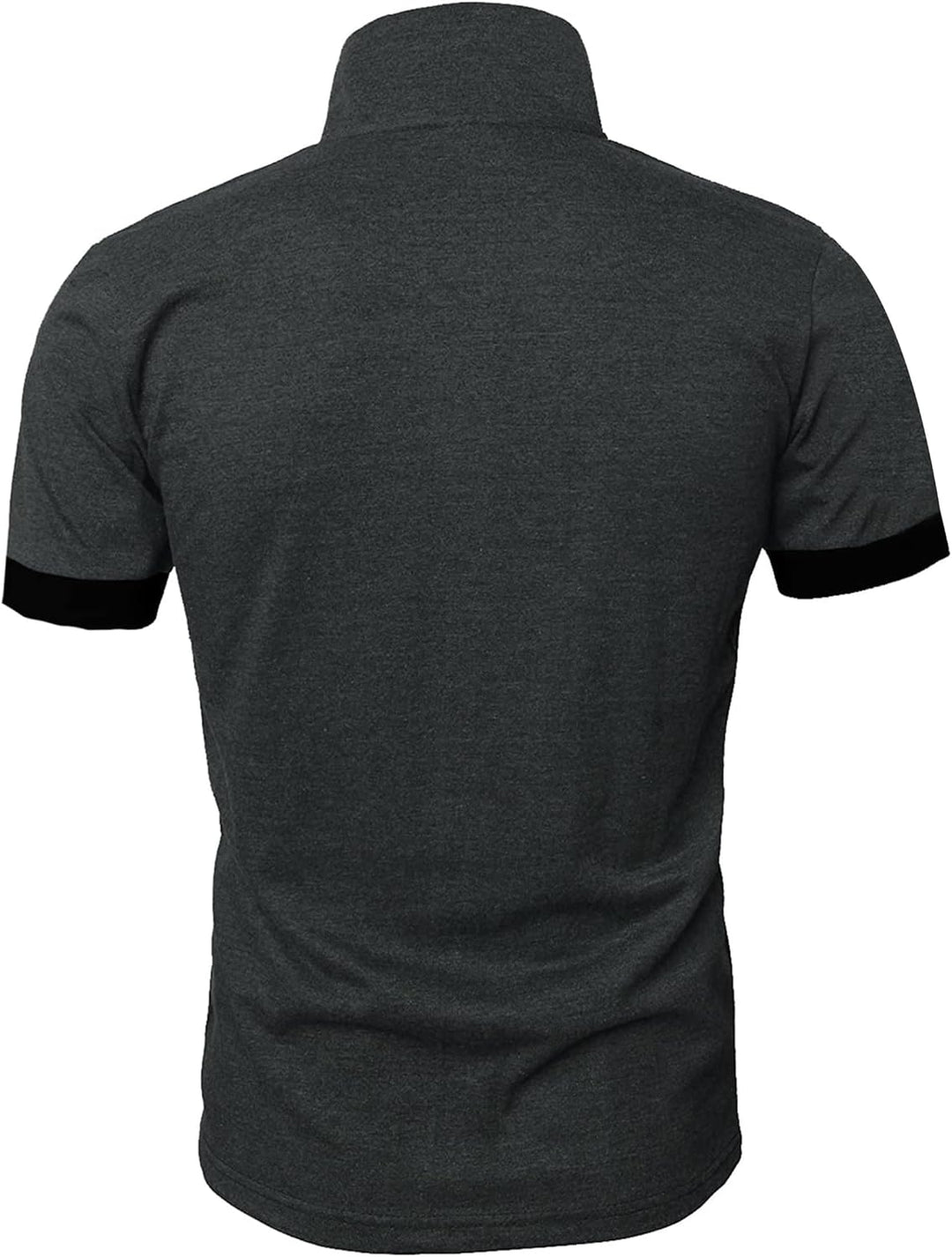 GLESTORE Poloshirt Herren Männer Hemd Herren Kurzarm Shirt Sommer M Grau&schwarz, M Grau&schwarz