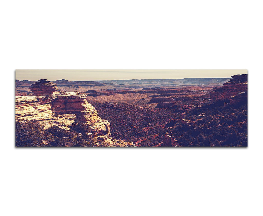 Paul Sinus Art Panoramabild auf Leinwand und Keilrahmen 150x50cm Grand Canyon Schlucht Vintage
