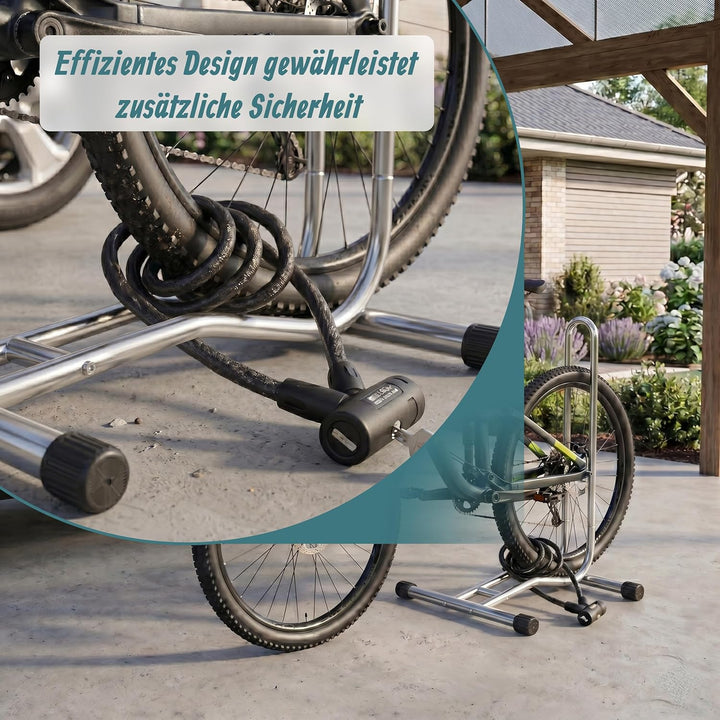 Relaxdays Fahrradständer, 29 Zoll, Reifenbreite bis 6,5 cm, Vorder- &amp; Hinterrad, Boden, 1 Fahrrad, R