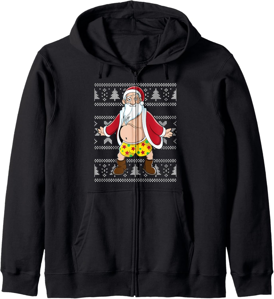 Naked Santa Hässliche Weihnachten Pullover Naughty Santa Kapuzenjacke