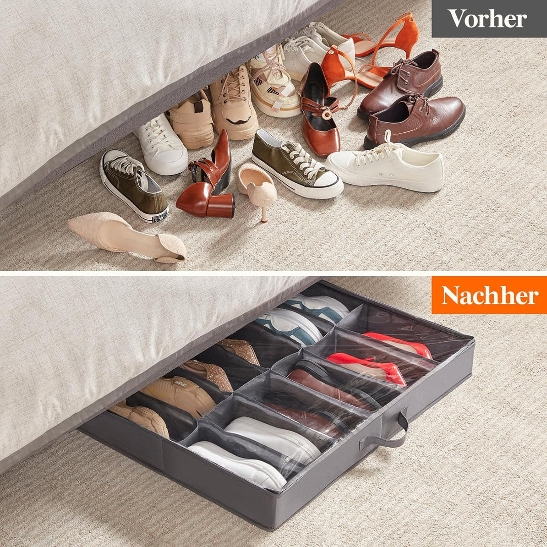 Lifewit 2 Stück Unterbettkommode für Schuhe, Faltbare Unterbett Aufbewahrungsbox Schuhorganizer Schu