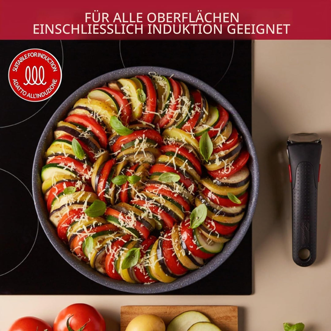 Lagostina Ingenio Mineralis Eco Antihaft-Pfannen-Set, 100% recycelt, 10 Stück, Kasserolle 16 cm, Pfa