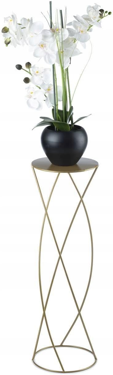 HowHomely Gold Blumenständer Metall 70 cm Hoch - Solider und Robuster Blumenhocker mit Eleganter Des