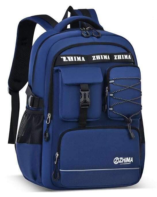 Amythe Schulrucksack Jungen Teenager, Rucksack Schule Gymnasium Oberstufe Schulranzen mit Reflektore