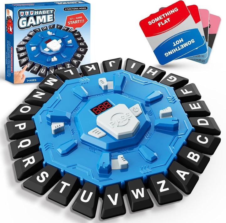 Wortspiel,Brettspiele für Kinder und Erwachsene mit 2 Modi,24 Tasten Buchstaben Familienspiel mit In