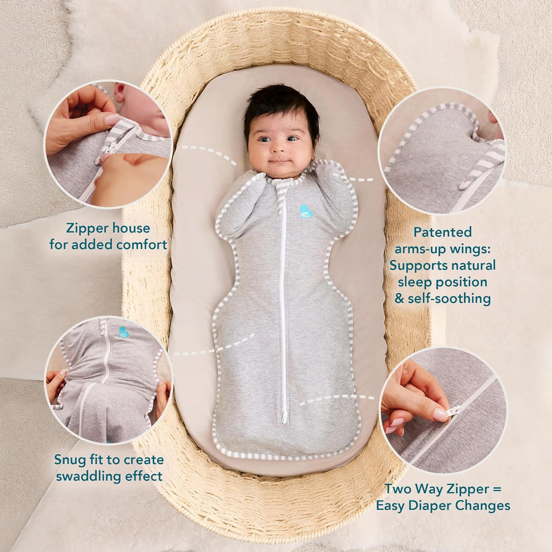 Love To Dream Swaddle UP, Medium 6–8,5 kg – Zweige Haferflocken, eng anliegende Passform, unterstütz