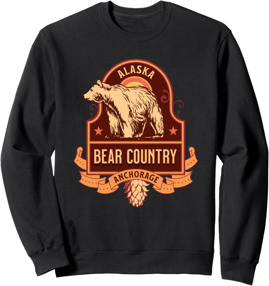 Anchorage Alaska Bär Landurlaub Grizzly Bär Design Sweatshirt