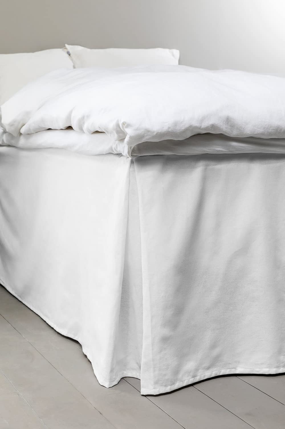 Jotex Colour Betthusse - 100% hochwertige Bio-Baumwolle Bettrock, Höhe 60 cm - Weiss, 160 x 200 cm 1