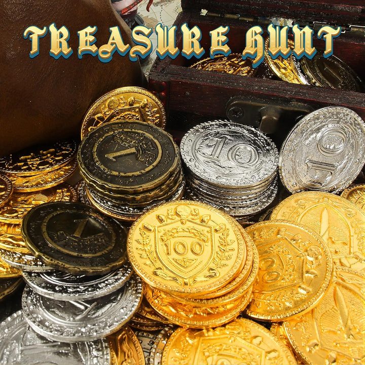 Byhoo 150 PCS Metall DND Münzen, 1,2“ Gold Silber Kupfer Token mit Nennwert für Brettspiel und Table