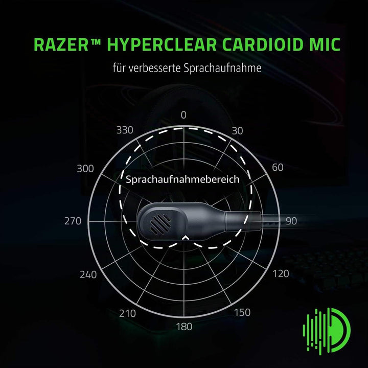 Razer BlackShark V2 X Gaming-Headset: 7.1 Surround Sound – 50 mm Treiber – Memory-Schaumstoff-Kissen