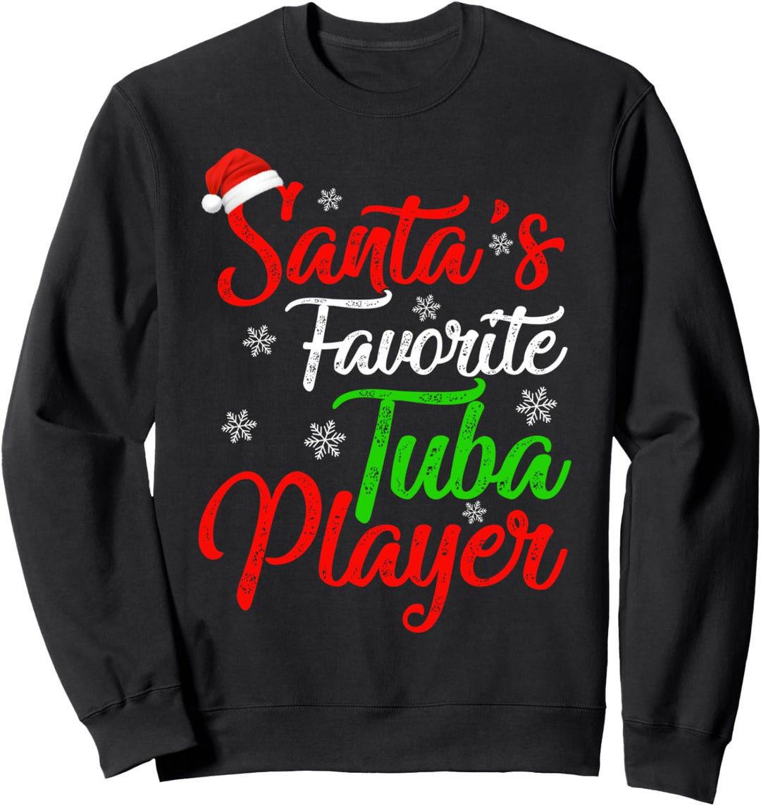 Lustiger Tuba-Spieler, Weihnachtsmann-Motiv Sweatshirt