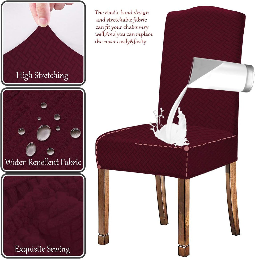 KELUINA Stretch wasserdichte Jacquard mit langem Gitter Esszimmer Stuhlhussen Home Decor, Stuhlhusse