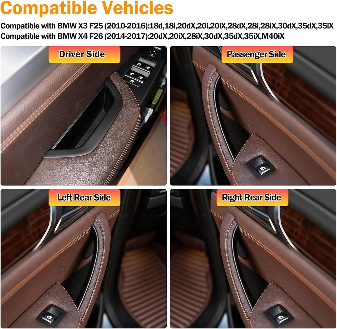 TTCR-II 4PCS Kompatibel mit Türgriff BMW X3 F25 2010-2016, X4 F26 2014-2017 | F25 Türgriffabdeckunge