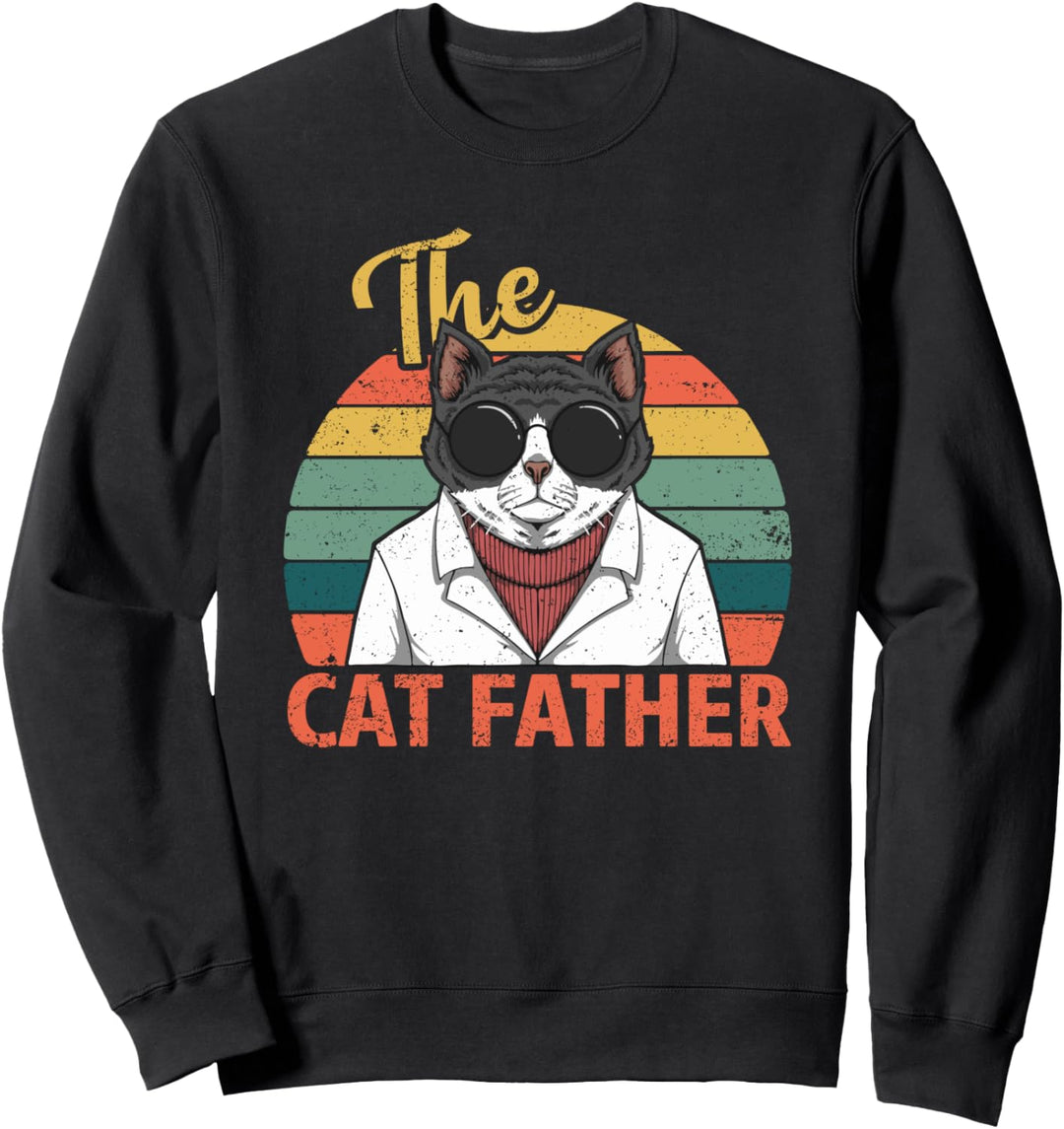 Retro Vintage Der Katzenvater- Katzenvater für Vatertag 2021 Sweatshirt