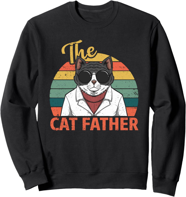 Retro Vintage Der Katzenvater- Katzenvater für Vatertag 2021 Sweatshirt