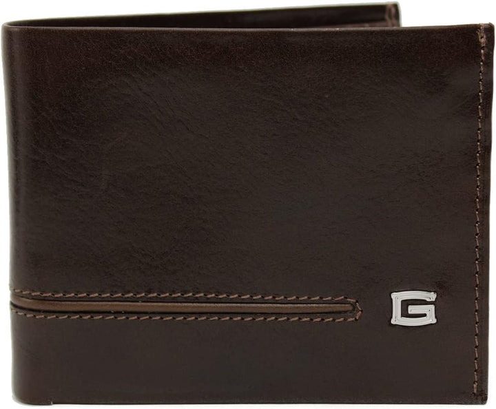 GIUDI ® Geldbörse Herren, Wiener Schachtel, Rindsleder, Mittel-Gross (Dunkelbraun/Sumpf), Dunkelbrau