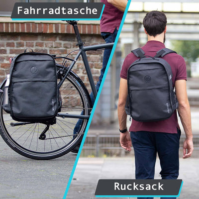 Wildkatz Felis - Fahrradtasche und Rucksack 30 Liter - inklusive wasserdichtem Regencape - Gepäckträ