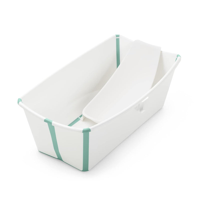 Stokke Flexi Bath Bundle, White Aqua – Faltbare Babywanne + Newborn Support – Robust & einfach zu ve