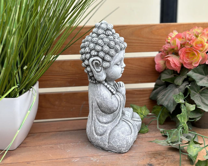 stoneandstyle Steinfigur Buddha Shiva Baby sitzend frostfest Steinguss massiv