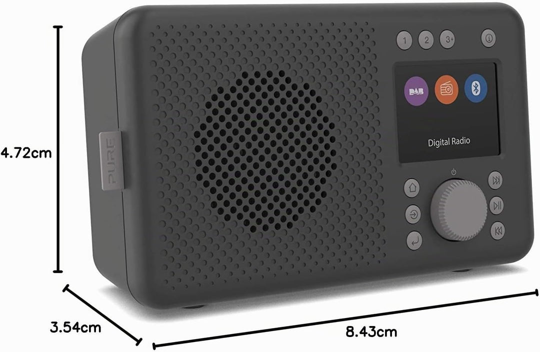 Pure DAB+ tragbares DAB+ Radio mit Bluetooth 5.0 (DAB/DAB+ und UKW Radio TFT Farbdisplay 20 Sendersp