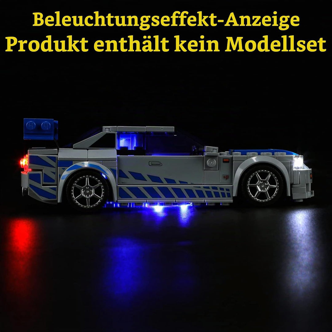 GEAMENT LED Licht-Set Kompatibel mit Lego 2 Fast 2 Furious – Nissan Skyline GT-R (R34) - Beleuchtung