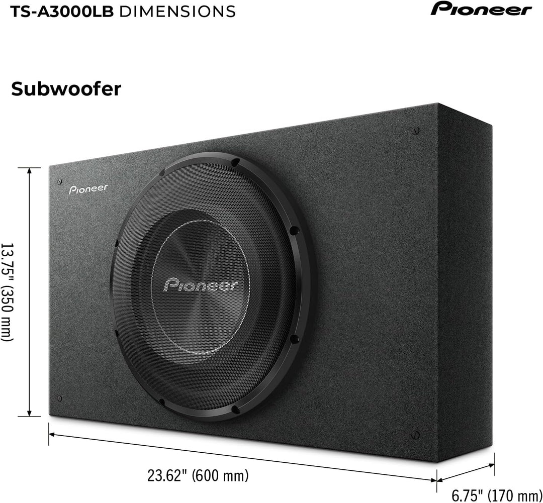 Pioneer TS-A3000LB Passiv Subwoofer, leistungsstarker Gehäuse Subwoofer mit 1500 W Maximalleistung,