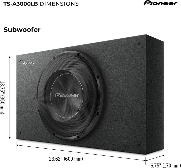 Pioneer TS-A3000LB Passiv Subwoofer, leistungsstarker Gehäuse Subwoofer mit 1500 W Maximalleistung,