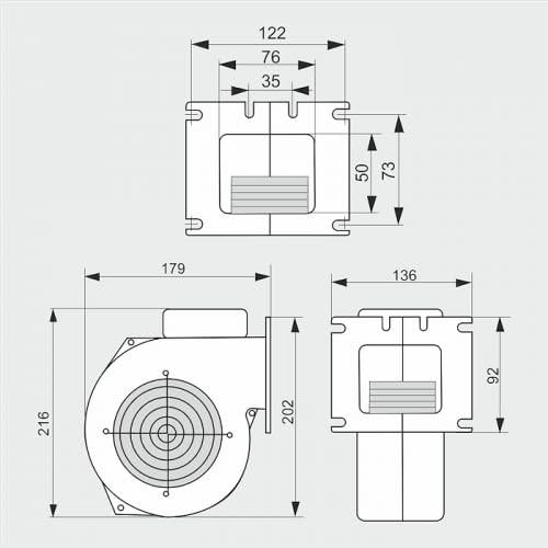 Druckgebläse WPA 117 Ofengebläse Holzvergaser Druckventilator Heizkessel