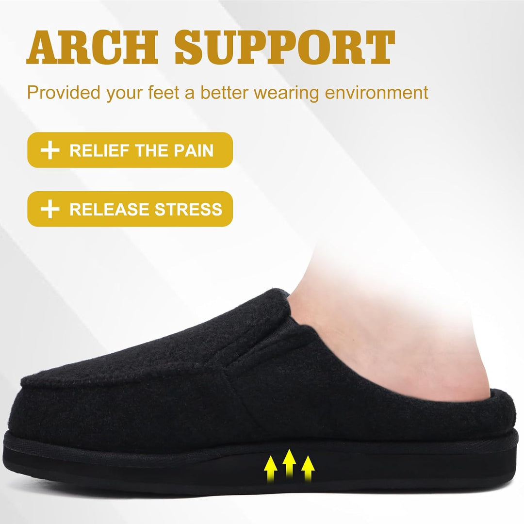 ONCAI Hausschuhe Herren Komfort Pantoffeln Plüsch Streifen Hüttenschuhe Wärme Cord Flauschig Slipper