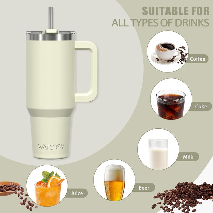 WATERSY 40oz Kaffeebecher to Go Thermobecher Doppelwandiger Edelstahl Vakuum Auslaufsicher Trinkbech