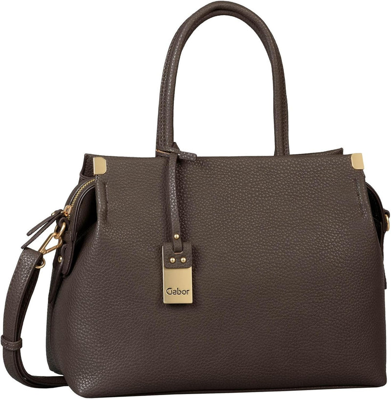 Gabor bags Gela Damen Shopper Umhängetasche Reissverschluss Beige 35x13,5x24 Dark Taupe, 35x13,5x24