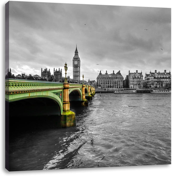 London an der Themse, Format: 70x70 als Leinwandbild, tolle Bilder fertig auf Holzrahmen gespannt, K