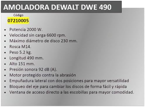 DeWalt DWE490-QS - Amoladora 230mm 2.000W