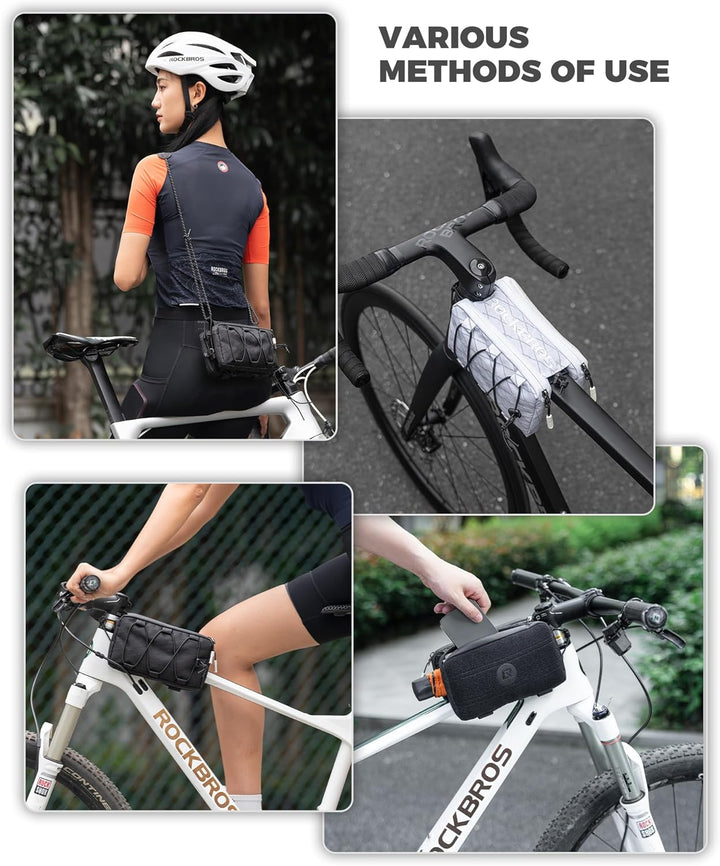 ROCKBROS Fahrrad Rahmentasche Fahrradtasche Rahmen Aufbewahrungstasche mit Schultergurt Oberrohrtasc