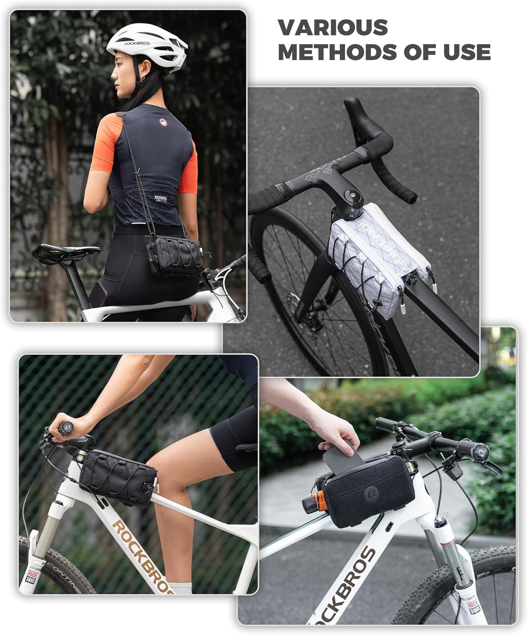 ROCKBROS Fahrrad Rahmentasche Fahrradtasche Rahmen Aufbewahrungstasche mit Schultergurt Oberrohrtasc