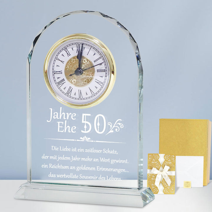 Top-spring Geschenk zum 50. Jahrestag der Hochzeit, Schreibtischuhr als Andenken für Eltern und Gros